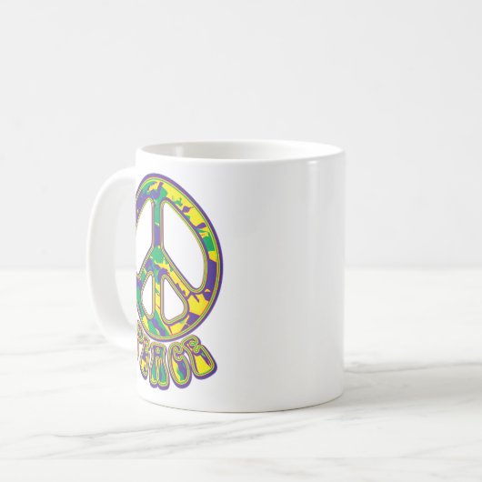 Hippie Peace Symbol Kaffeetasse (Vorderseite Links)