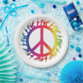 Hippie Peace Symbol Sixties Signieren Party Teller (Party)