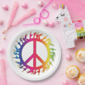 Hippie Peace Symbol Sixties Signieren Party Teller (Party)