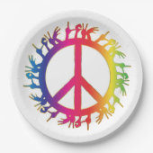 Hippie Peace Symbol Sixties Signieren Party Teller (Vorderseite)