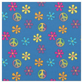 Hippie Peace und Blume Dusche Stoff (Nahaufnahme)