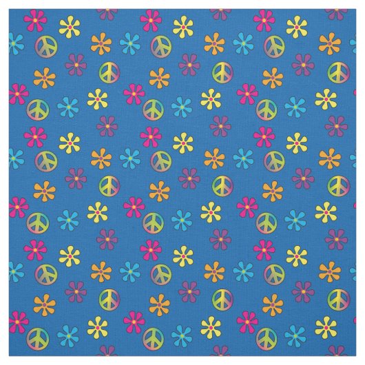 Hippie Peace und Blume Dusche Stoff (Muster)