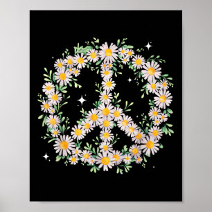 Hippie Peace Wildblume Daisies Blume Graphic Da Poster
