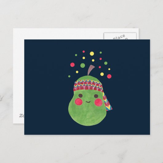 Hippie Pear Postkarte (Vorne/Hinten)