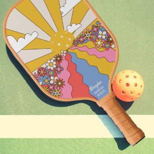 Hippie "Pickleball" Sonnenuntergang, farbenfrohe R Pickleball Schläger
