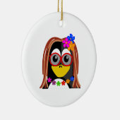Hippie-Pinguin Keramikornament (Rechts)