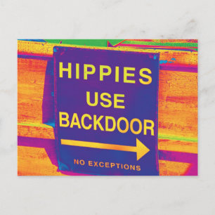 Hippie Postcard Hippie Sign Hippie Colors Orange Postkarte