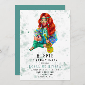 Hippie Preteen Girl Birthday Party Einladung