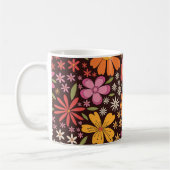Hippie Psychedelic 70er Groovy Blume Augenmuster Kaffeetasse (Links)