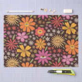 Hippie Psychedelic 70er Groovy Blume Augenmuster Seidenpapier (Handwerk)