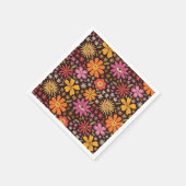 Hippie Psychedelic 70er Groovy Blume Augenmuster Serviette (Ecke)