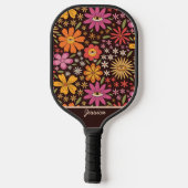 Hippie Psychedelic 70er Groovy Blume Eye Custom Pickleball Schläger (Rückseite)