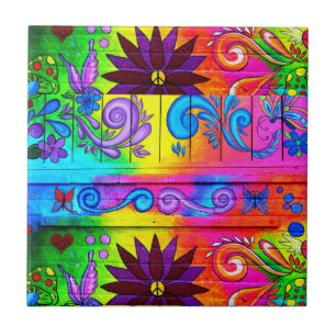 Hippie-Psychedelic-Fliese Fliese