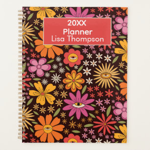 Hippie-Psychedelischer-Groovy-Blumen-Augen-Persona Planer