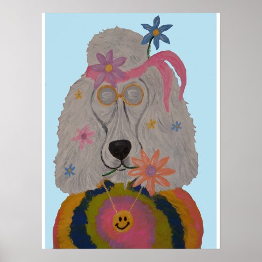 Hippie Pudel Flower Child  Poster (Vorne)