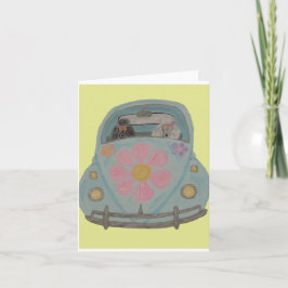 Hippie-Pudel in ihrem Flower-Child-Liebesauto Einladung