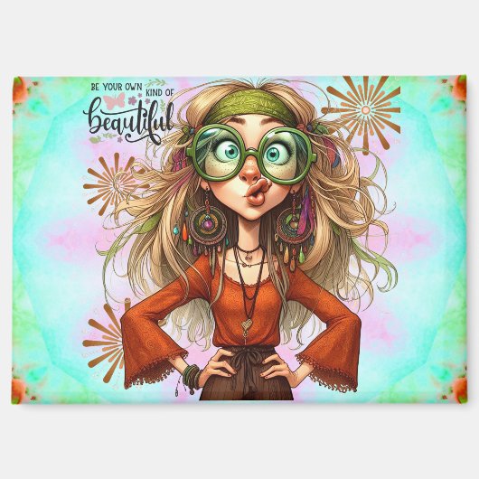 Hippie Quirky Beautiful Magnet (Vorderseite)