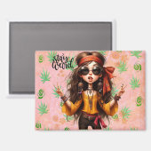 Hippie Quirky Bleibe Weird Magnet (Vorderseite/Rückseite)