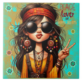 Hippie Quirky Keramik & Liebe Tile Fliese
