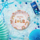 Hippie Rainbow Groovy 4. Geburtstag Pappteller (Party)