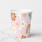 Hippie Rainbow Groovy Birthday Pappbecher (Rechts)