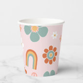 Hippie Rainbow Groovy Birthday Pappbecher (Vorderseite)