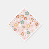 Hippie Rainbow Groovy Birthday Serviette (Ecke)