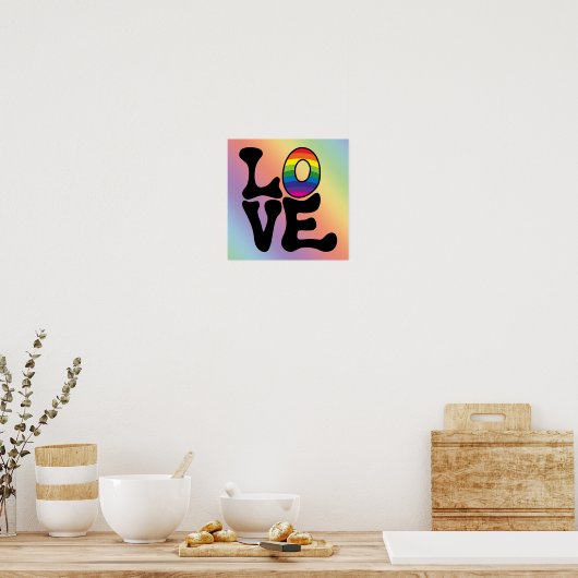 Hippie Rainbow-Liebe Poster (Küche)