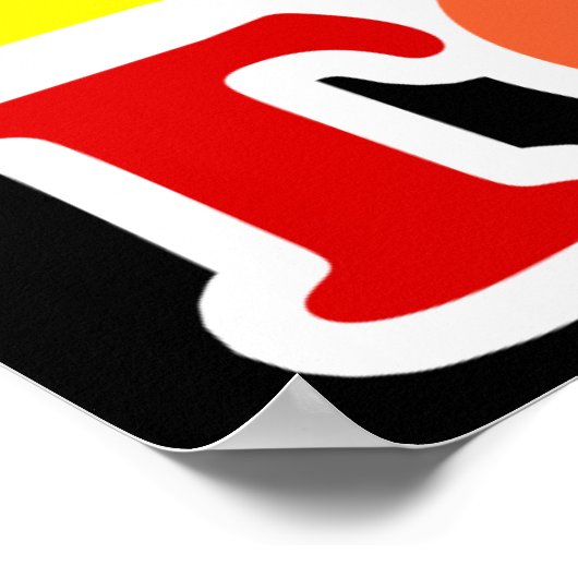 Hippie Rainbow Liebe Valentinstag Poster (Ecke)