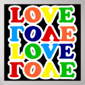 Hippie Rainbow Liebe Valentinstag Poster (Vorne)