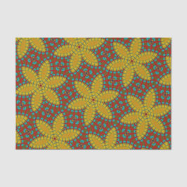 Hippie Red Blue Yellow Green Ethnic Trippy Seidenpapier