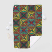 Hippie Red Blue Yellow Green Trippy Trippy Earthy Golfhandtuch (Insitu)