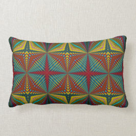 Hippie Red Blue Yellow Green Trippy Trippy Earthy Lendenkissen