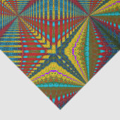 Hippie Red Blue Yellow Green Trippy Trippy Earthy Seidenpapier (Detail)