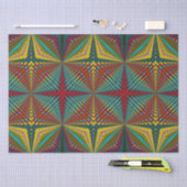 Hippie Red Blue Yellow Green Trippy Trippy Earthy Seidenpapier (Handwerk)