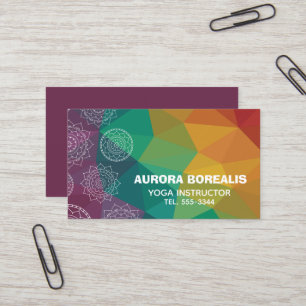 Hippie Regenbogen Ethnic Design Yoga Visitenkarte