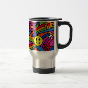 Hippie-Regenbogen-Muster Reisebecher