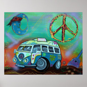 Hippie-Reise-Plakat Poster