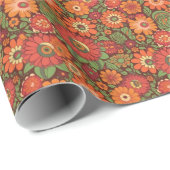 Hippie Retro Blume Geschenkpapier (Rolleneckpunkt)