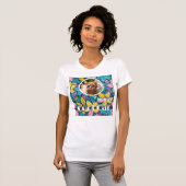 Hippie Retro Blume Groovy Cooles Haustier Foto Kat T-Shirt (Vorne ganz)