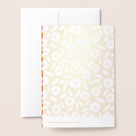 Hippie Retro daisy Blütendusche Einladung (Rückseite mit Umschlag)