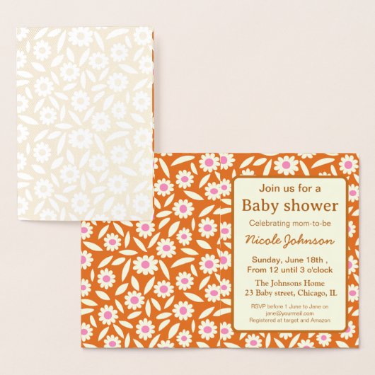 Hippie Retro daisy Blütendusche Einladung (Anzeige)