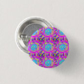 Hippie Retro erfrischt abstrakte Kunst Button (Vorne & Hinten)