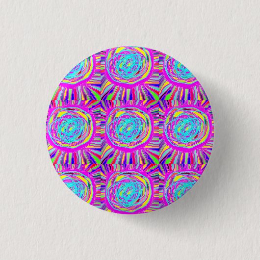 Hippie Retro erfrischt abstrakte Kunst Button (Vorderseite)