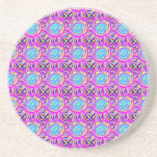 Hippie Retro erfrischt abstrakte Kunst Getränkeuntersetzer (Vorne)