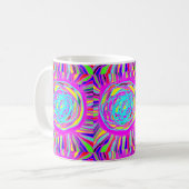 Hippie Retro erfrischt abstrakte Kunst Kaffeetasse (Vorderseite Links)