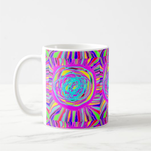 Hippie Retro erfrischt abstrakte Kunst Kaffeetasse (Links)