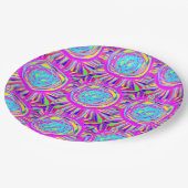 Hippie Retro erfrischt abstrakte Kunst Pappteller (Schrägansicht)
