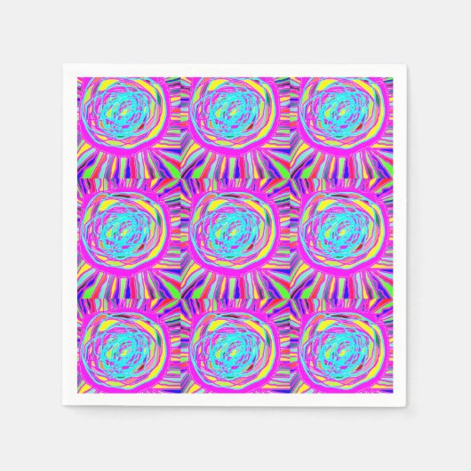 Hippie Retro erfrischt abstrakte Kunst Serviette (Vorderseite)