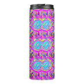 Hippie Retro erfrischt abstrakte Kunst Thermosbecher (Rückseite)
